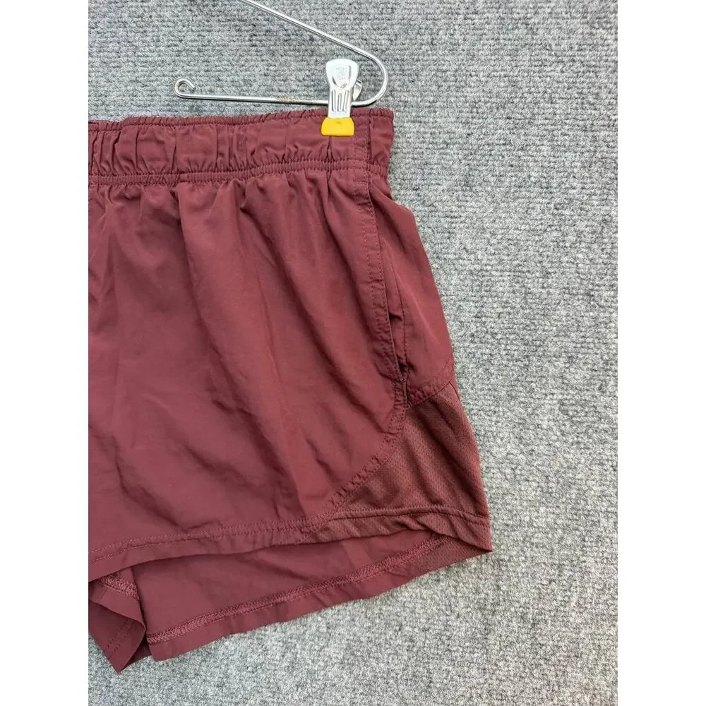 Athletic Works Girls L 12-14 Maroon Athletic Running Shorts Elastic Waist